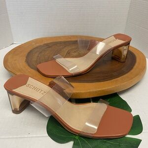 SCHUTZ Clear Block Heels